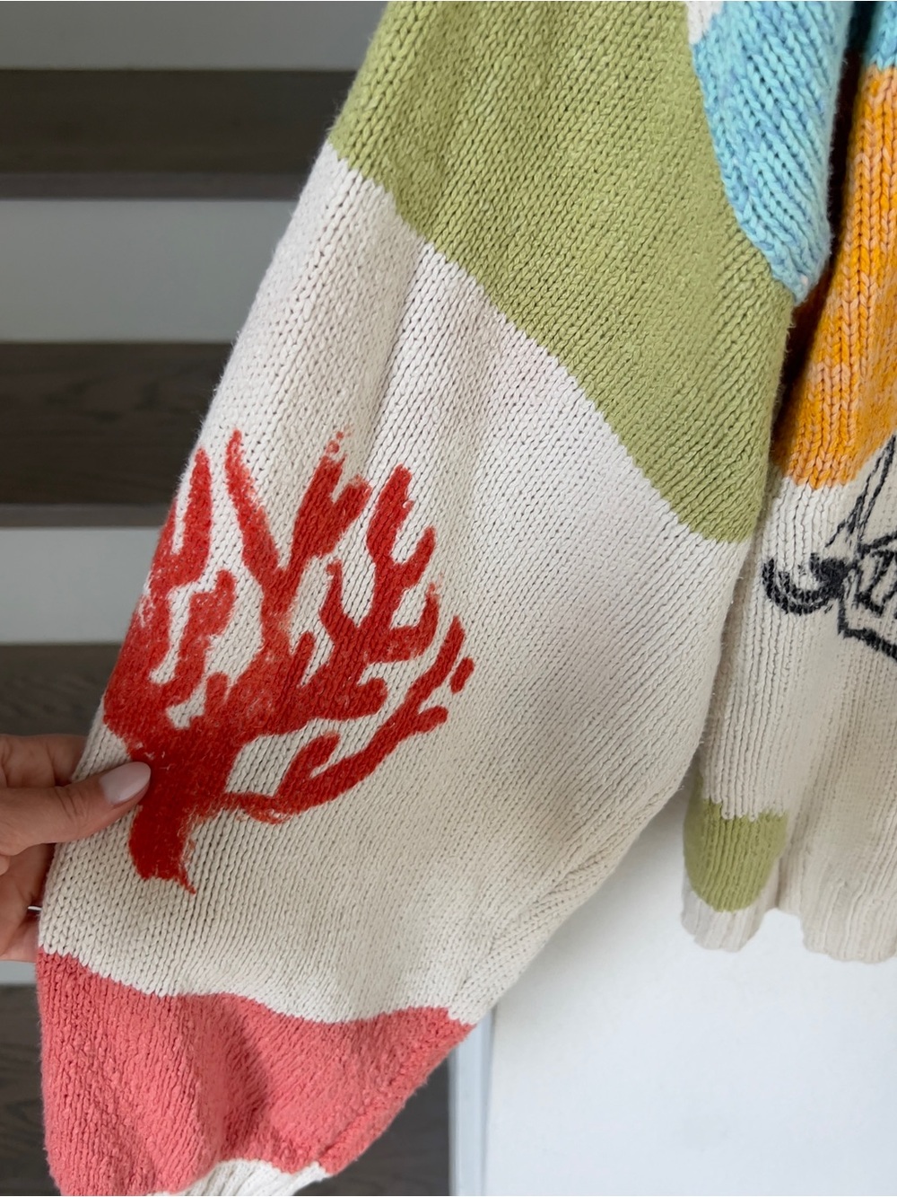 Anthropologie Pilcro Icon Graphic Fish Cardigan Sweater - Picture 7 of 8